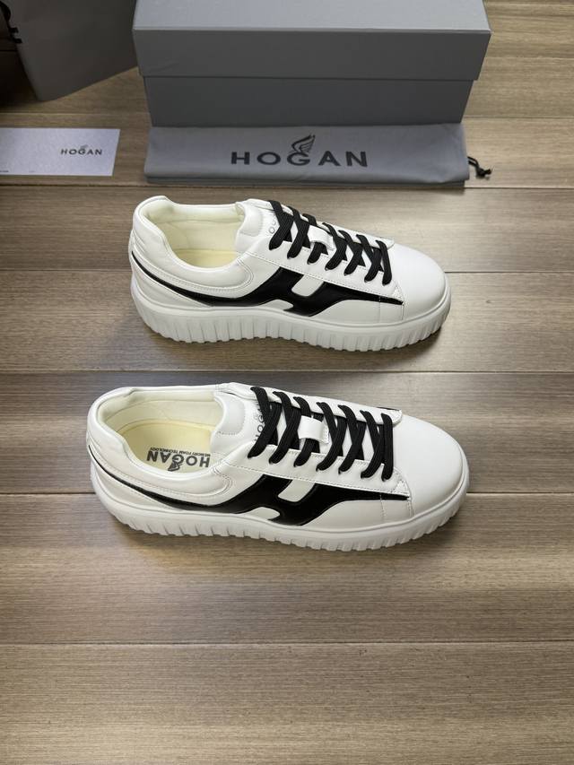 Hogan 霍根 -高端品质 原单 -鞋面：纳帕牛皮、鞋舌高周波品牌logo、鞋身车缝.H.图腾 -内里：水染牛皮，垫脚；3D空压品牌帆布 -大底：超轻tpu